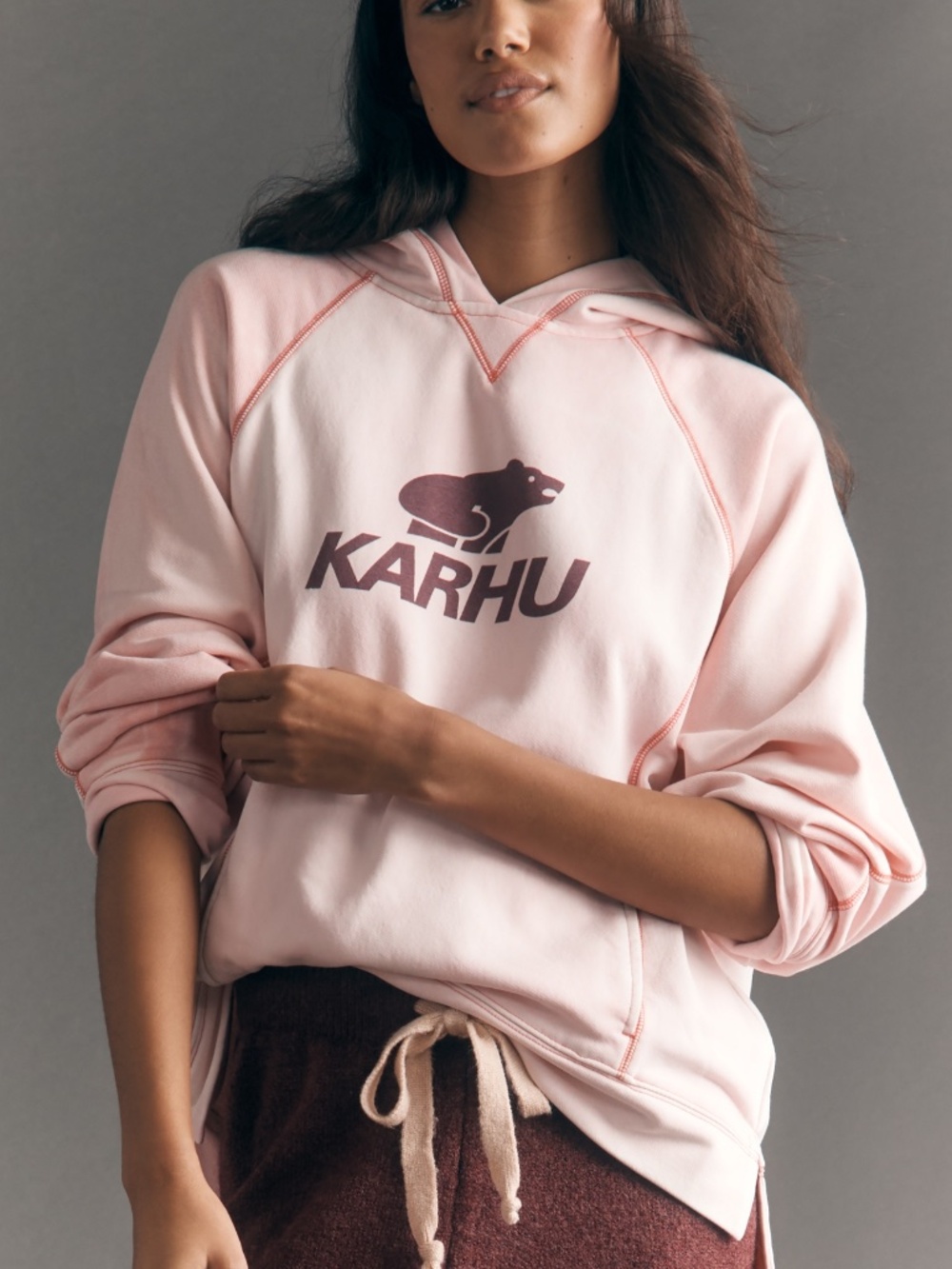Anthropologie Karhu x Daily Practice Oh So Good Hooded Sweatshirt PINK nwt